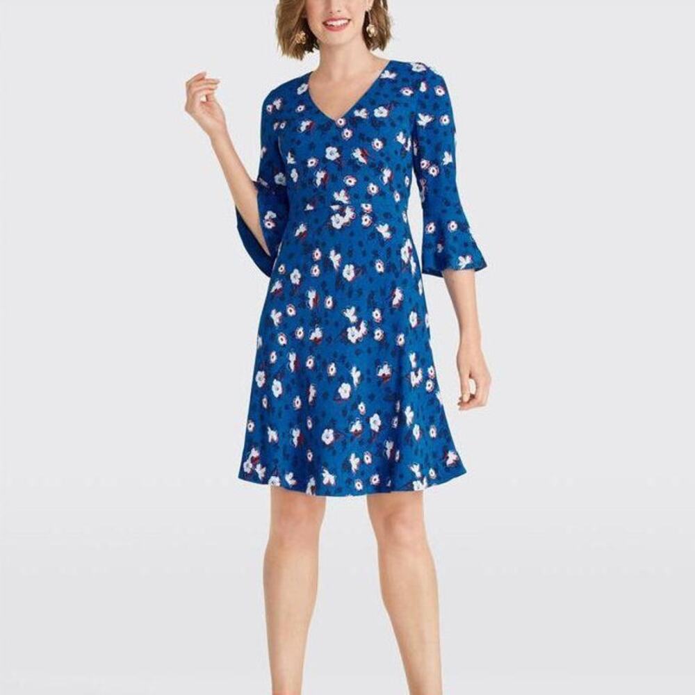 Draper‎ James Floral A-Line Bell Sleeve Dress 6